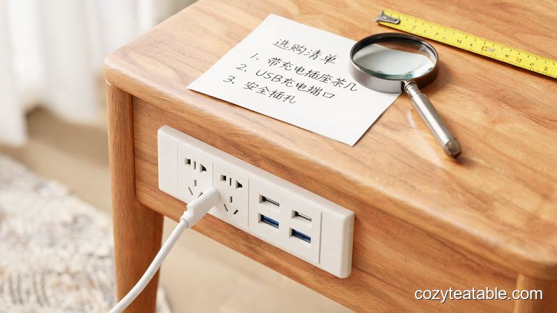 带插座充电小茶几选购避坑清单与插座细节展示