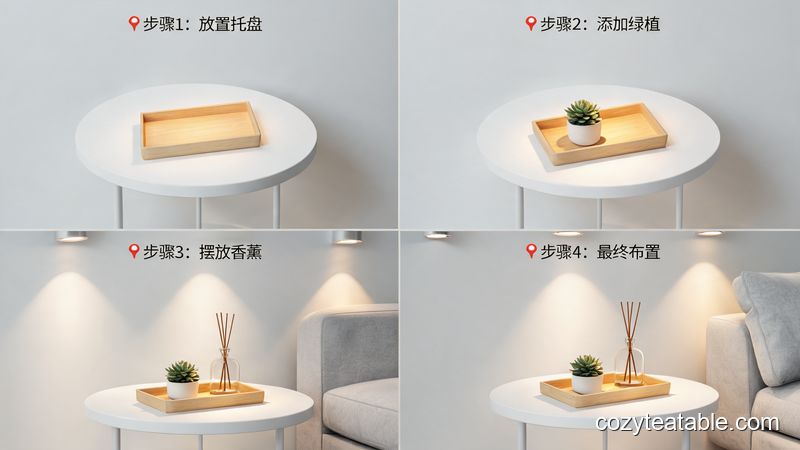 无主灯客厅小茶几布置步骤